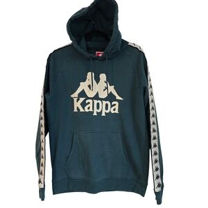 Kappa Hoodie Green Mens Size L Logo Tape Pullover Hooded Sweatshirt